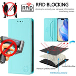 غطاء هاتف جلدي RFID مغناطيسي قابل للطي المزدوج RC01، لـ iPhone 7 Plus / 8 Plus