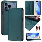 غطاء هاتف من الجلد مع شفط مغناطيسي مزدوج الطي و RFID، لأجهزة iPhone 17e / 16e، iPhone 17 Pro Max، iPhone 17 Pro، iPhone 17، iPhone Air، iPhone 16 Pro Max