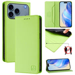غطاء هاتف من الجلد مع شفط مغناطيسي مزدوج الطي و RFID، لأجهزة iPhone 17e / 16e، iPhone 17 Pro Max، iPhone 17 Pro، iPhone 17، iPhone Air، iPhone 16 Pro Max