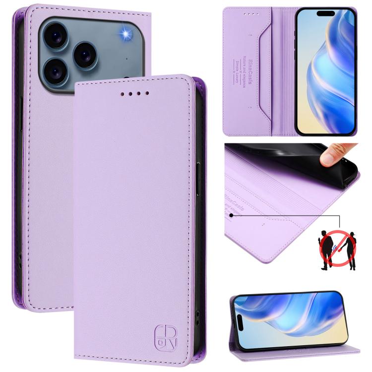 غطاء هاتف من الجلد مع شفط مغناطيسي مزدوج الطي و RFID، لأجهزة iPhone 17e / 16e، iPhone 17 Pro Max، iPhone 17 Pro، iPhone 17، iPhone Air، iPhone 16 Pro Max