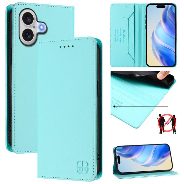 غطاء هاتف من الجلد مع شفط مغناطيسي مزدوج الطي و RFID، لأجهزة iPhone 17e / 16e، iPhone 17 Pro Max، iPhone 17 Pro، iPhone 17، iPhone Air، iPhone 16 Pro Max