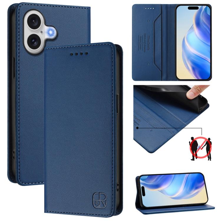 غطاء هاتف من الجلد مع شفط مغناطيسي مزدوج الطي و RFID، لأجهزة iPhone 17e / 16e، iPhone 17 Pro Max، iPhone 17 Pro، iPhone 17، iPhone Air، iPhone 16 Pro Max