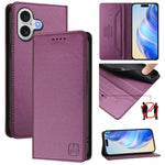 غطاء هاتف من الجلد مع شفط مغناطيسي مزدوج الطي و RFID، لأجهزة iPhone 17e / 16e، iPhone 17 Pro Max، iPhone 17 Pro، iPhone 17، iPhone Air، iPhone 16 Pro Max