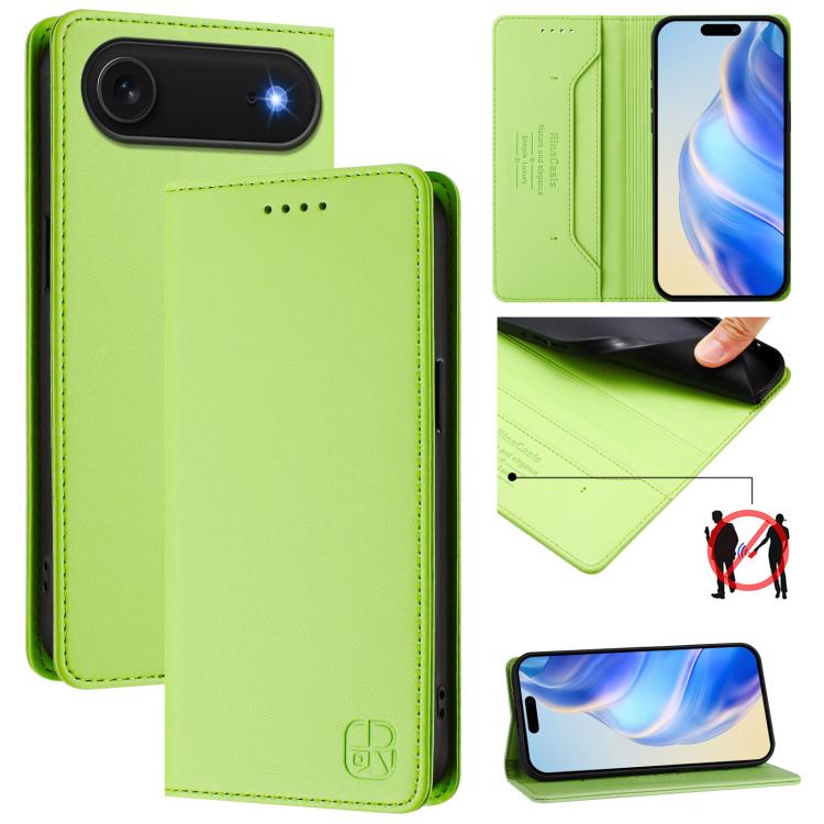 غطاء هاتف من الجلد مع شفط مغناطيسي مزدوج الطي و RFID، لأجهزة iPhone 17e / 16e، iPhone 17 Pro Max، iPhone 17 Pro، iPhone 17، iPhone Air، iPhone 16 Pro Max