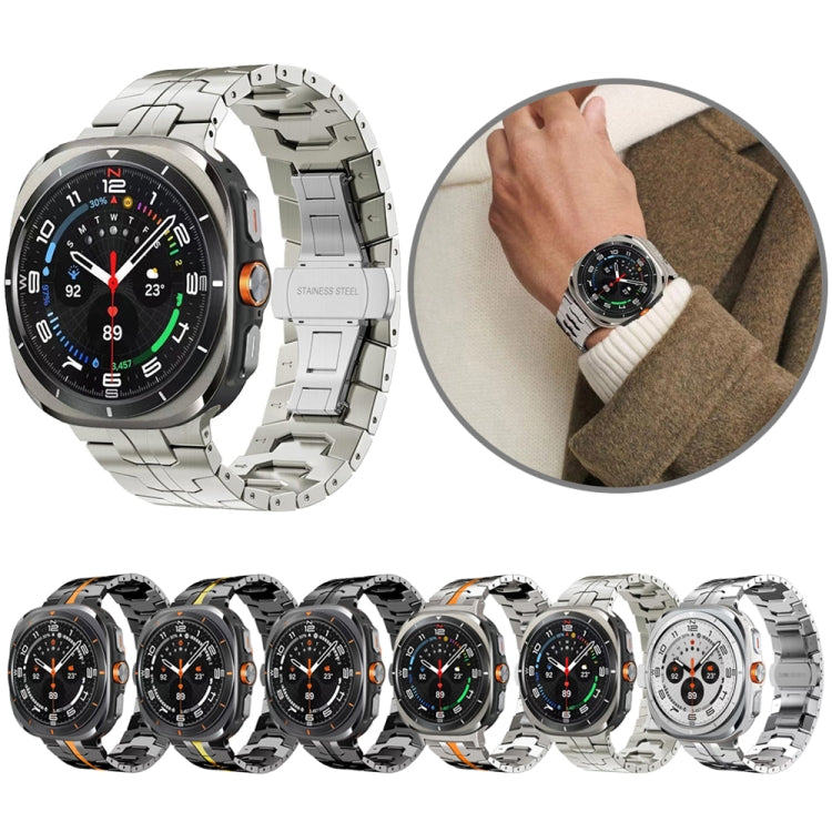 سوار ساعة من سبيكة التيتانيوم مع إبزيم على شكل فراشة، لساعات Samsung Galaxy Watch Ultra 47mm / Ultra 2025