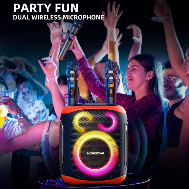 مكبر صوت بلوتوث خارجي HOPESTAR PARTY130 مع ميكروفون مزدوج وعمر بطارية طويل