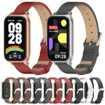 Mijobs Metal Shell Microfiber PU Leather Watch Band, For Xiaomi Smart Band 9 Active / Redmi Band 3