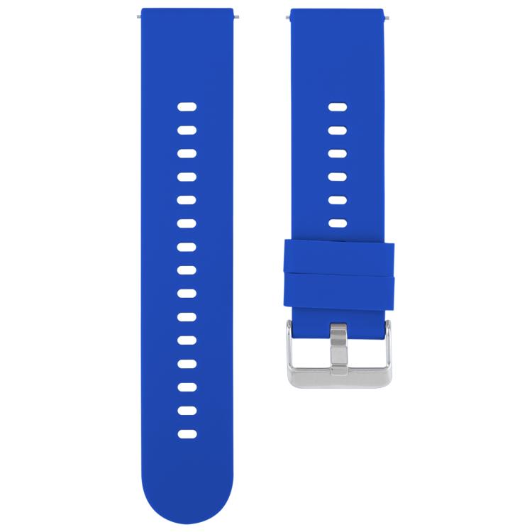 Solid Color Steel Buckle Silicone Watch Band, 18mm, 19mm, 20mm