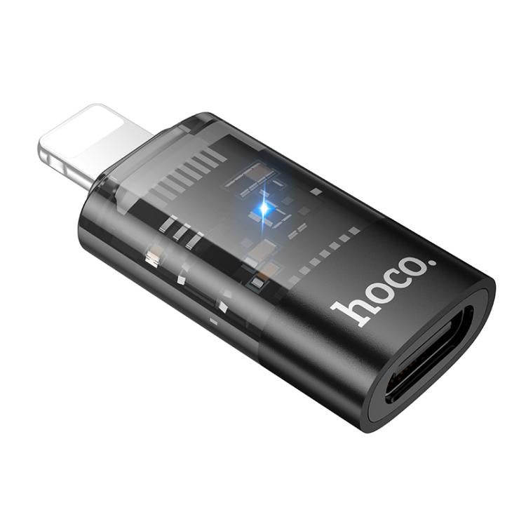 محول شفاف hoco UA36A من 8 دبابيس ذكر إلى USB-C / Type-C أنثى OTG، 8 دبابيس ذكر إلى USB-C / Type-C أنثى