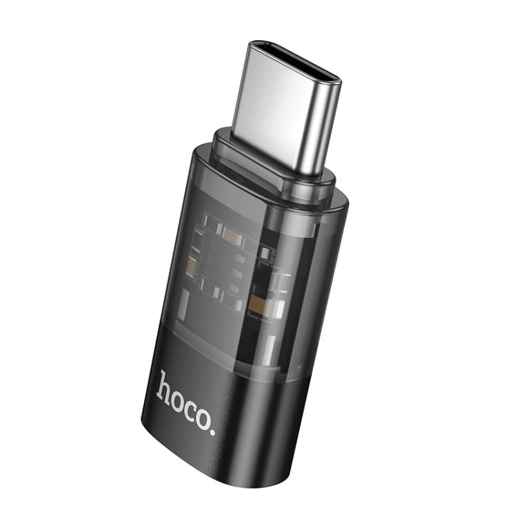 محول شفاف hoco UA36D من USB-C / Type-C ذكر إلى 8 دبابيس أنثى OTG، USB-C / Type-C ذكر إلى 8 دبابيس أنثى