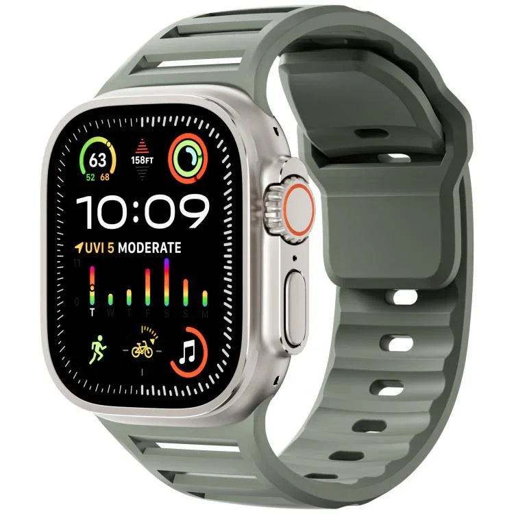 سوار ساعة سيليكون ثنائي اللون متعدد الثقوب مع مسمار واحد، لساعات Apple Watch مقاسات 46مم / 49مم / 45مم / 44مم