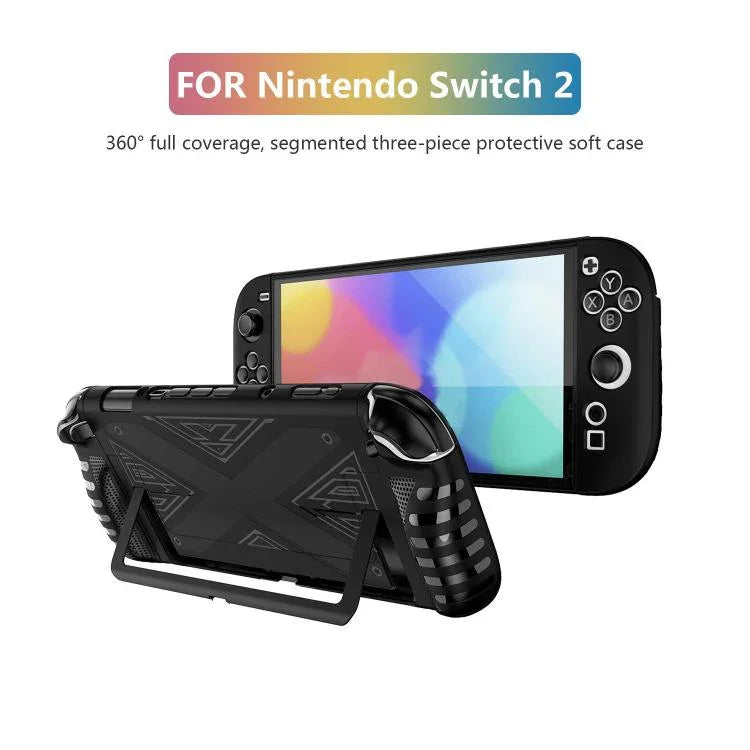 غطاء حماية قابل للفصل بنمط X مع حامل، لـ Nintendo Switch 2