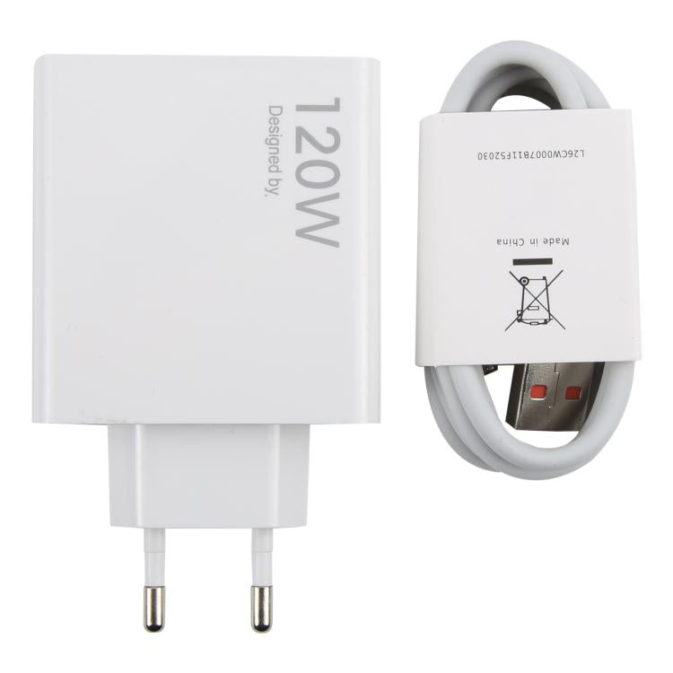 شاحن USB سريع 120 واط مع كابل USB إلى Type-C بطول 1 متر، 120 واط
