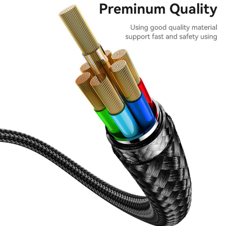 Yesido CA182 PD27W 3A كابل بيانات شحن USB-C / Type-C إلى 8 دبابيس، الطول: 1.2م، CA182