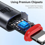 Yesido CA182 PD27W 3A كابل بيانات شحن USB-C / Type-C إلى 8 دبابيس، الطول: 1.2م، CA182