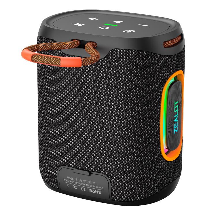 مكبر صوت بلوتوث مقاوم للماء بقوة 25 واط Zealot S122 مع إضاءة RGB خارجية IPX6