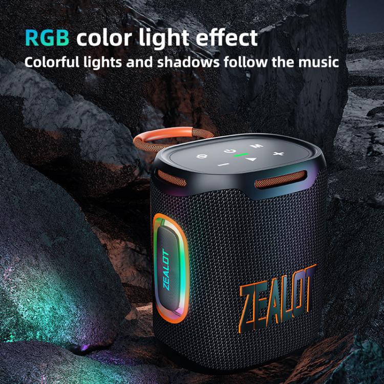 مكبر صوت بلوتوث مقاوم للماء بقوة 25 واط Zealot S122 مع إضاءة RGB خارجية IPX6