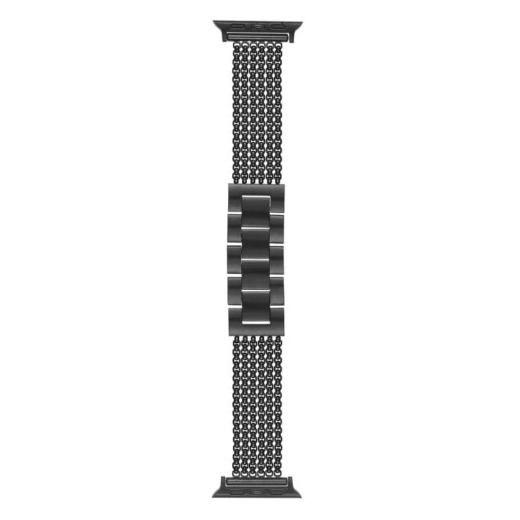سوار ساعة من الفولاذ المقاوم للصدأ بست سلاسل، لساعات Apple Watch مقاسات 46مم / 49مم / 45مم / 44مم، لساعات Apple Watch مقاسات 42مم / 41مم / 40مم / 38مم