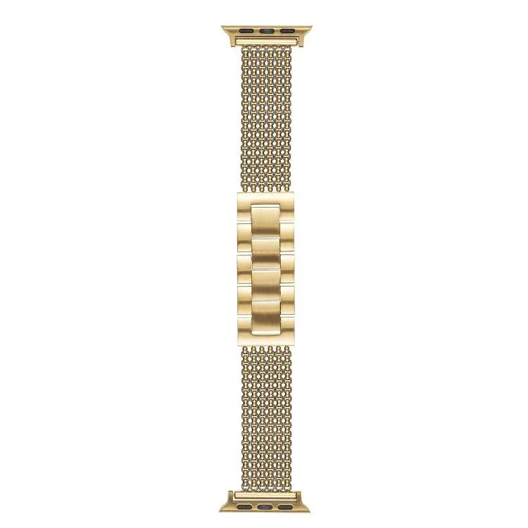 سوار ساعة من الفولاذ المقاوم للصدأ بست سلاسل، لساعات Apple Watch مقاسات 46مم / 49مم / 45مم / 44مم، لساعات Apple Watch مقاسات 42مم / 41مم / 40مم / 38مم