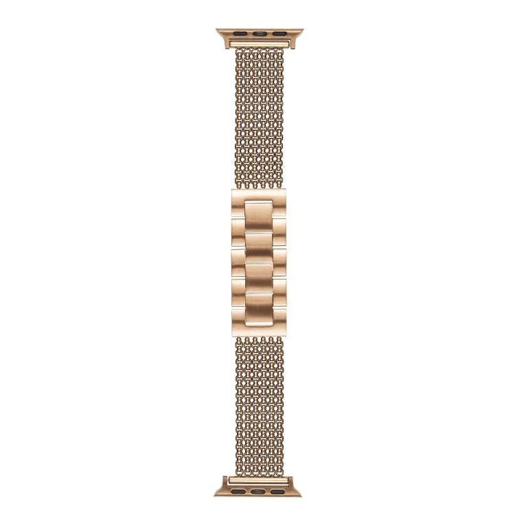 سوار ساعة من الفولاذ المقاوم للصدأ بست سلاسل، لساعات Apple Watch مقاسات 46مم / 49مم / 45مم / 44مم، لساعات Apple Watch مقاسات 42مم / 41مم / 40مم / 38مم