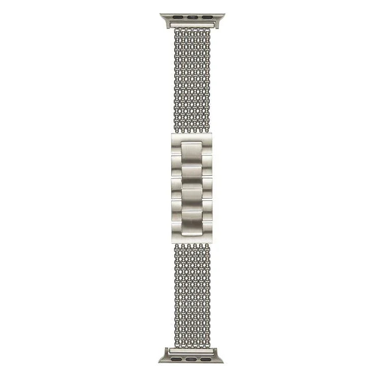 سوار ساعة من الفولاذ المقاوم للصدأ بست سلاسل، لساعات Apple Watch مقاسات 46مم / 49مم / 45مم / 44مم، لساعات Apple Watch مقاسات 42مم / 41مم / 40مم / 38مم