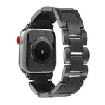 سوار ساعة من الفولاذ المقاوم للصدأ بثلاث خرزات بنمط خيط الموجة، لساعات Apple Watch مقاسات 46مم / 49مم / 45مم / 44مم، لساعات Apple Watch مقاسات 42مم / 41مم / 40مم / 38مم