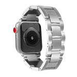سوار ساعة من الفولاذ المقاوم للصدأ بثلاث خرزات بنمط خيط الموجة، لساعات Apple Watch مقاسات 46مم / 49مم / 45مم / 44مم، لساعات Apple Watch مقاسات 42مم / 41مم / 40مم / 38مم
