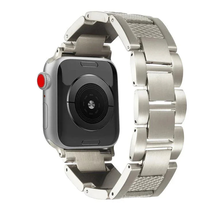 سوار ساعة من الفولاذ المقاوم للصدأ بثلاث خرزات بنمط خيط الموجة، لساعات Apple Watch مقاسات 46مم / 49مم / 45مم / 44مم، لساعات Apple Watch مقاسات 42مم / 41مم / 40مم / 38مم