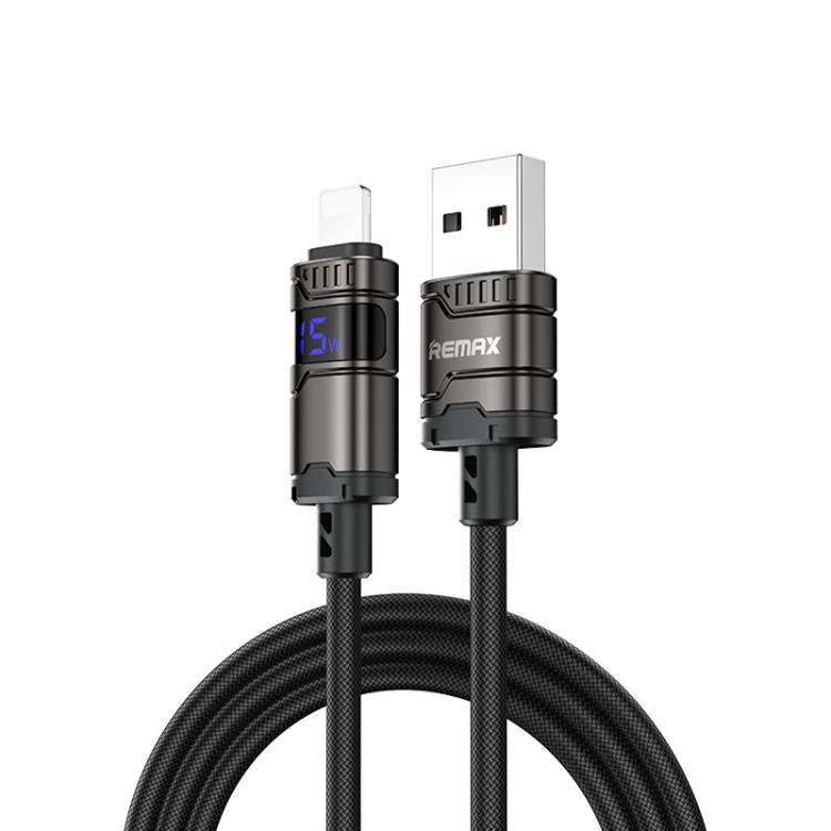 كابل بيانات REMAX C01-AL مضفر من النايلون USB إلى 8 دبابيس بقوة 3 أمبير، الطول: 1.2 متر، USB إلى 8 دبابيس