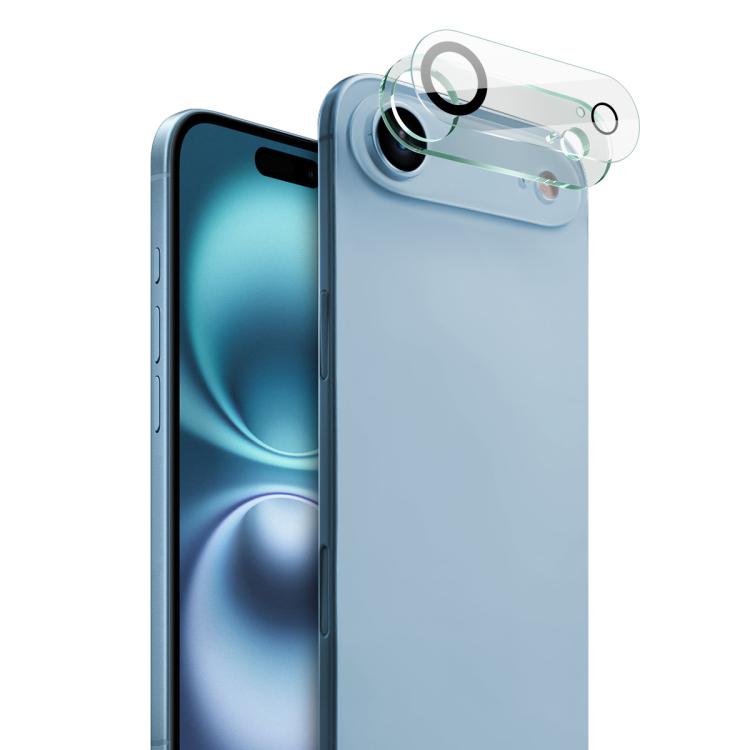 فيلم عدسة كاميرا خلفية مدمجة عالية الدقة من IMAK، تصميم العين السوداء، لهواتف iPhone 16e / 17e، iPhone 17 Pro Max، iPhone 17 Pro، iPhone 17، iPhone Air