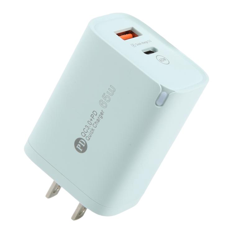 شاحن سريع AR-PD12 بقوة 65 واط QC3.0 USB و USB-C / Type-C PD، قابس الولايات المتحدة، قابس الولايات المتحدة