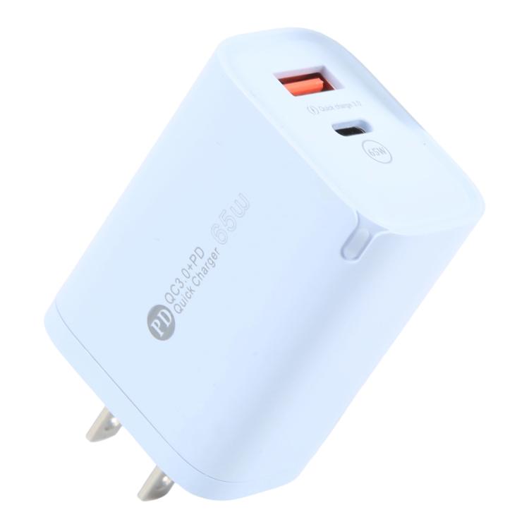 شاحن سريع AR-PD12 بقوة 65 واط QC3.0 USB و USB-C / Type-C PD، قابس الولايات المتحدة، قابس الولايات المتحدة