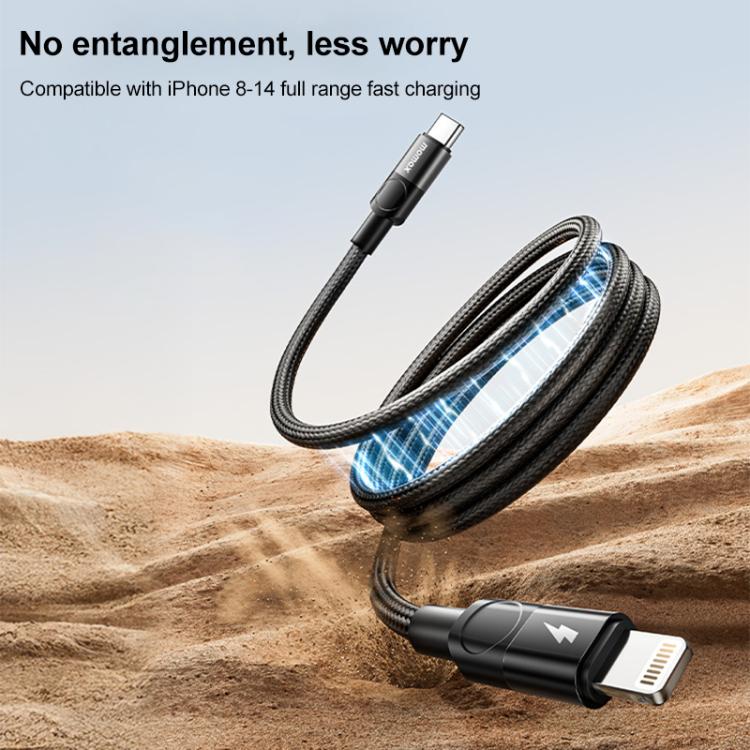MOMAX DL57D Mag.Link 60W كابل بيانات شحن سريع مضفر مغناطيسي Type-C إلى 8 دبابيس، الطول: 1م