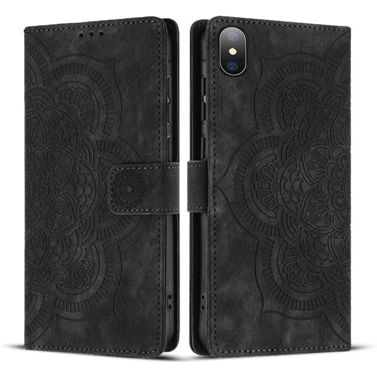 Mandala Embossed Retro Frosted Leather Phone Case, For iPhone XR, For iPhone XS Max, For iPhone 7 Plus / 8 Plus