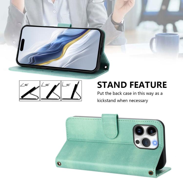 غطاء هاتف جلدي رجعي مع إبزيم وتوصيل خطوط، لهواتف iPhone 16 Pro، iPhone 16 Plus، iPhone 16، iPhone 15 Pro Max، iPhone 15 Pro، iPhone 15 Plus