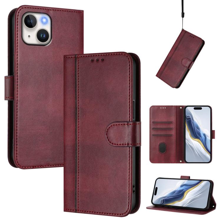 غطاء هاتف جلدي رجعي مع إبزيم وتوصيل خطوط، لهواتف iPhone 16 Pro، iPhone 16 Plus، iPhone 16، iPhone 15 Pro Max، iPhone 15 Pro، iPhone 15 Plus
