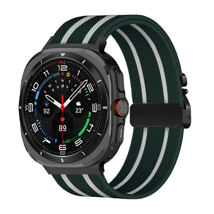 Parachute Buckle Stripe Nylon Elastic Braided Watch Band, For Samsung Galaxy Watch Ultra 47mm / Ultra 2025