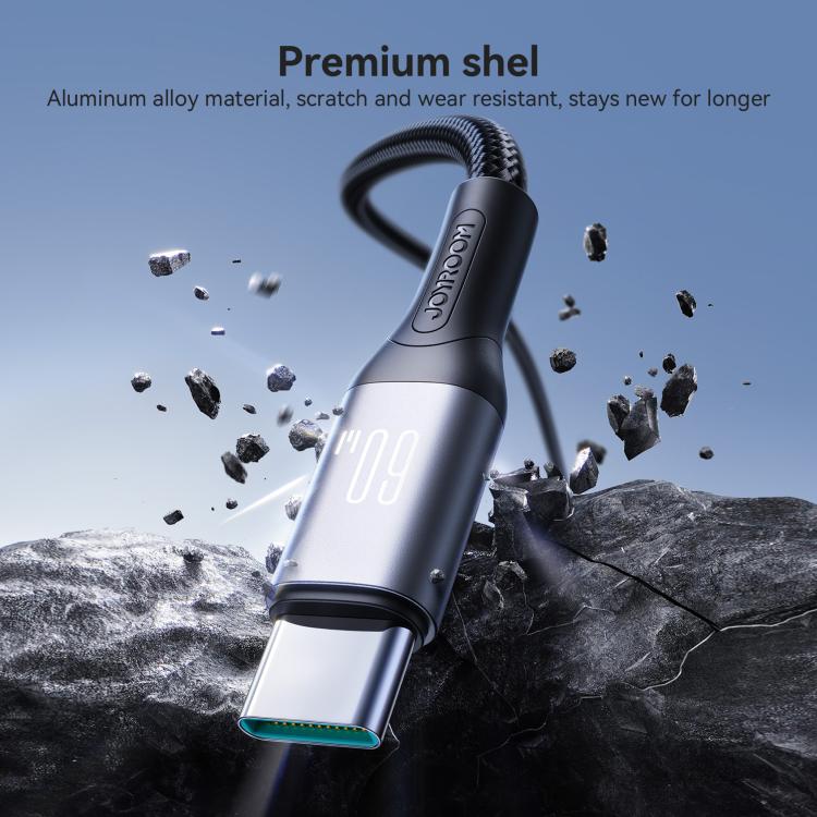 JOYROOM S-A28 سلسلة فلاش كابل بيانات شحن سريع 60W 480Mbps، الطول: 2م، كابل Type-C إلى Type-C، كابل Type-C إلى 8 دبابيس، كابل USB إلى Type-C، كابل USB إلى 8 دبابيس