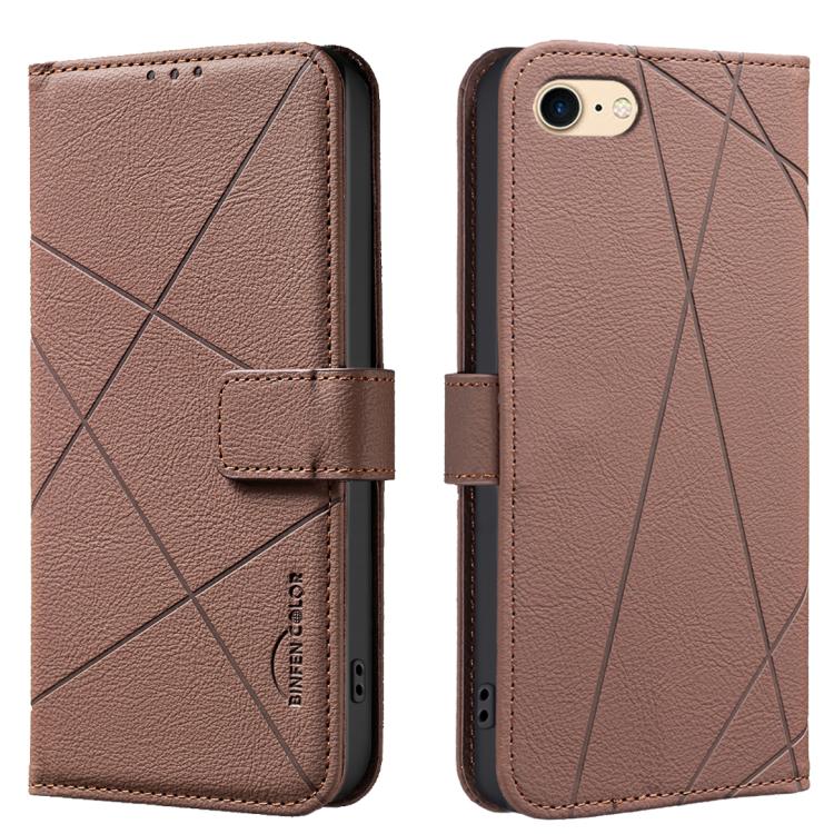 غطاء هاتف جلدي بنمط هندسي مع RFID، لـ iPhone 6 / 7 / 8 / SE، iPhone 13 Pro Max، iPhone 13 Pro، iPhone 12 / 12 Pro، iPhone 12 Pro Max، iPhone 11 Pro Max، iPhone 11، iPhone 11 Pro