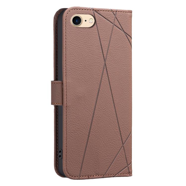 غطاء هاتف جلدي بنمط هندسي مع RFID، لـ iPhone 6 / 7 / 8 / SE، iPhone 13 Pro Max، iPhone 13 Pro، iPhone 12 / 12 Pro، iPhone 12 Pro Max، iPhone 11 Pro Max، iPhone 11، iPhone 11 Pro