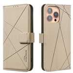 غطاء هاتف جلدي بنمط هندسي مع RFID، لـ iPhone 6 / 7 / 8 / SE، iPhone 13 Pro Max، iPhone 13 Pro، iPhone 12 / 12 Pro، iPhone 12 Pro Max، iPhone 11 Pro Max، iPhone 11، iPhone 11 Pro
