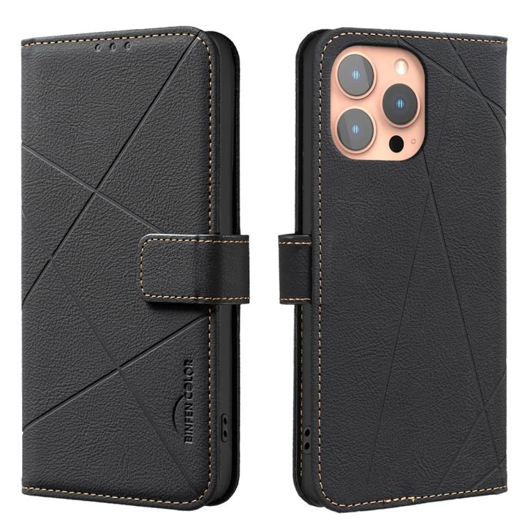 غطاء هاتف جلدي بنمط هندسي مع RFID، لـ iPhone 6 / 7 / 8 / SE، iPhone 13 Pro Max، iPhone 13 Pro، iPhone 12 / 12 Pro، iPhone 12 Pro Max، iPhone 11 Pro Max، iPhone 11، iPhone 11 Pro