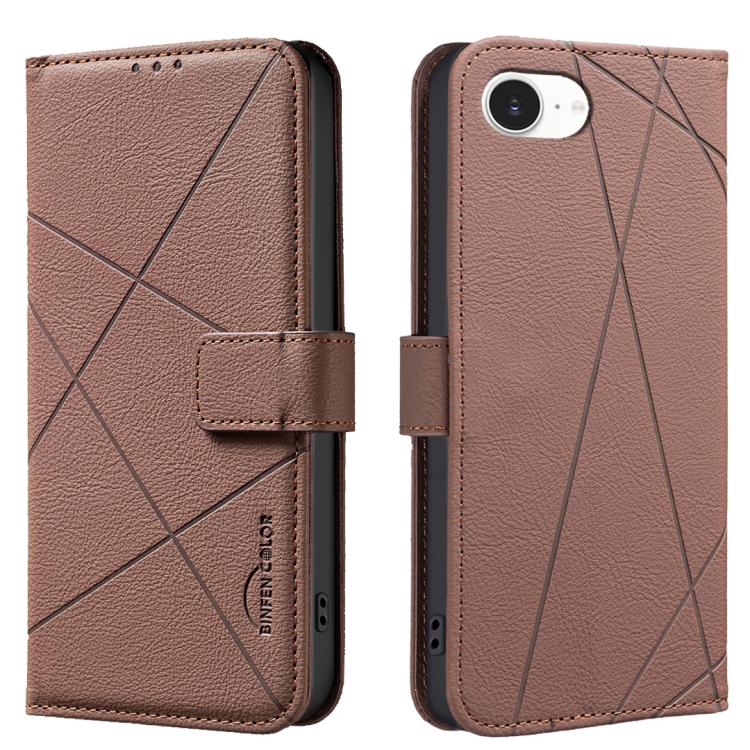 Geometric Pattern RFID Leather Phone Case, For iPhone 16e / 17e, For iPhone 17 Pro Max, For iPhone 17 Pro, For iPhone 17, For iPhone Air, For iPhone 16 Pro Max, For iPhone 16 Pro, For iPhone 16 Plus