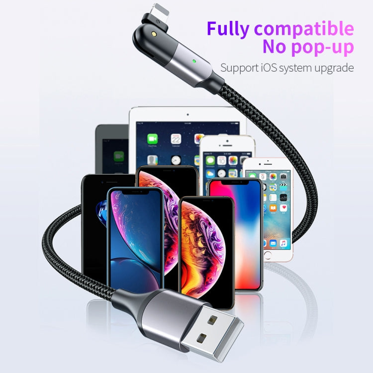 كابل شحن USB إلى 8 بن بزاوية دوران 180 درجة 2.4A، 1.2 متر 8 بن، 2 متر 8 بن
