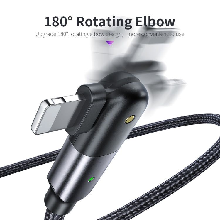 كابل شحن USB إلى 8 بن بزاوية دوران 180 درجة 2.4A، 1.2 متر 8 بن، 2 متر 8 بن