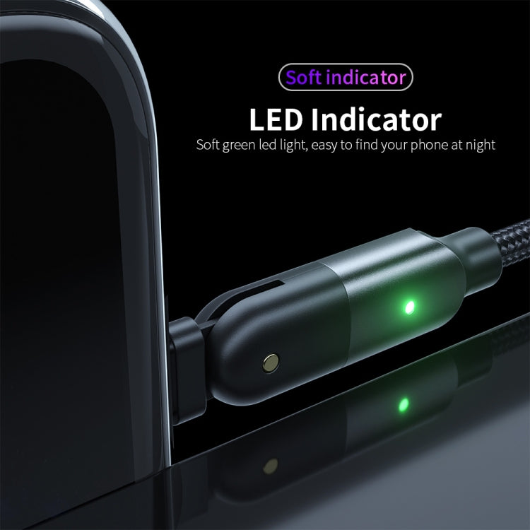كابل شحن USB إلى 8 بن بزاوية دوران 180 درجة 2.4A، 1.2 متر 8 بن، 2 متر 8 بن