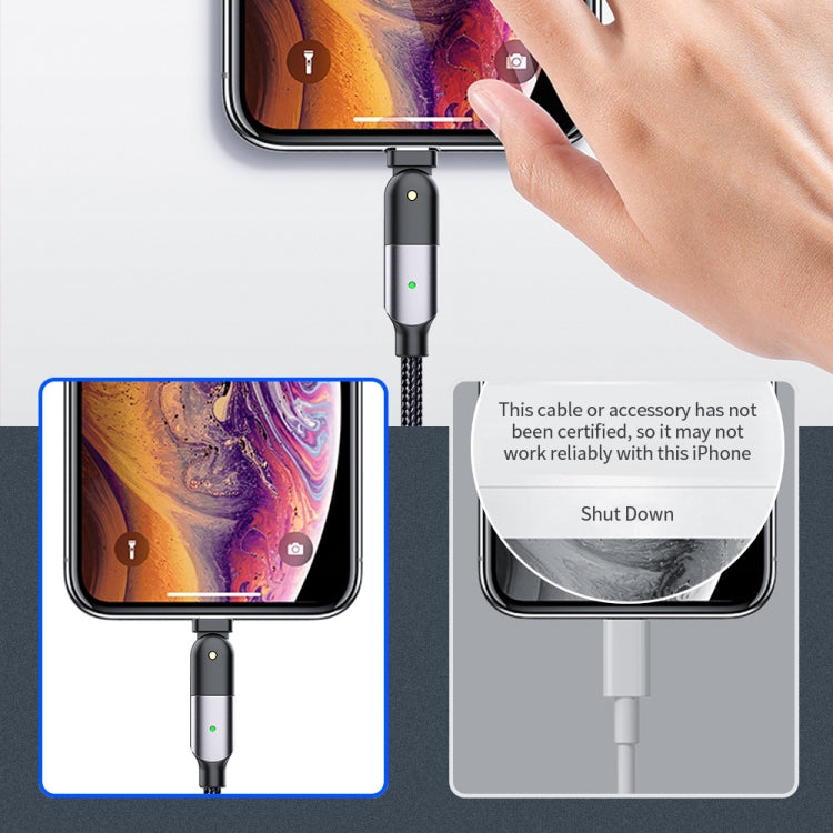 كابل شحن USB إلى 8 بن بزاوية دوران 180 درجة 2.4A، 1.2 متر 8 بن، 2 متر 8 بن