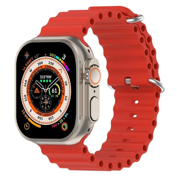سوار ساعة سيليكون بتصميم المحيط من xDfind، لساعات Apple Watch بمقاسات 46مم / 49مم / 45مم / 44مم، لساعات Apple Watch بمقاسات 42مم / 41مم / 40مم / 38مم