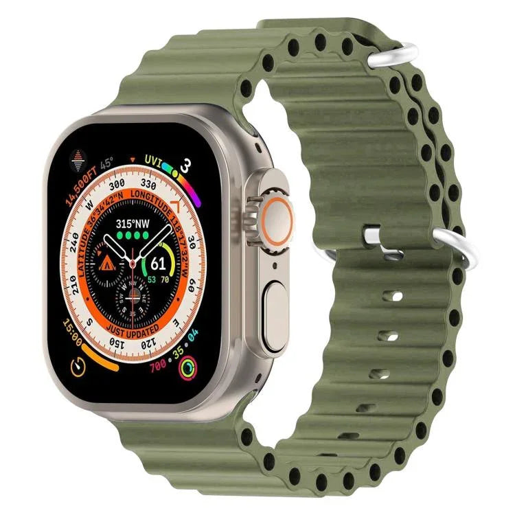 سوار ساعة سيليكون بتصميم المحيط من xDfind، لساعات Apple Watch بمقاسات 46مم / 49مم / 45مم / 44مم، لساعات Apple Watch بمقاسات 42مم / 41مم / 40مم / 38مم