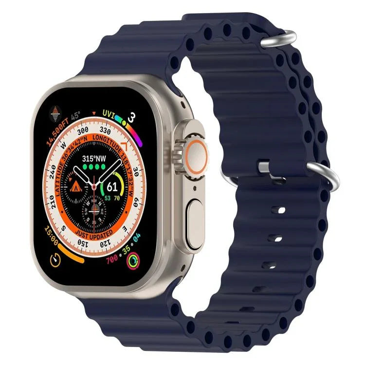 سوار ساعة سيليكون بتصميم المحيط من xDfind، لساعات Apple Watch بمقاسات 46مم / 49مم / 45مم / 44مم، لساعات Apple Watch بمقاسات 42مم / 41مم / 40مم / 38مم